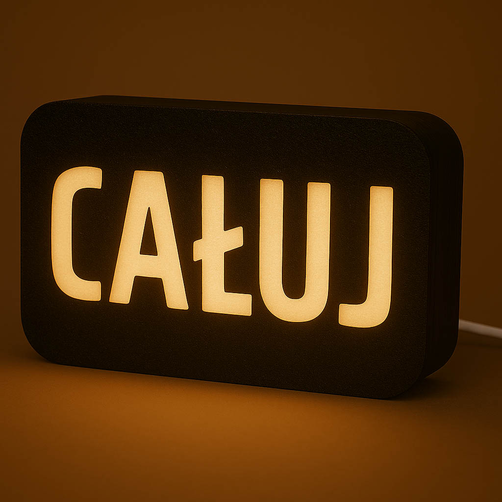 Mini-lampka z napisem CAŁUJ