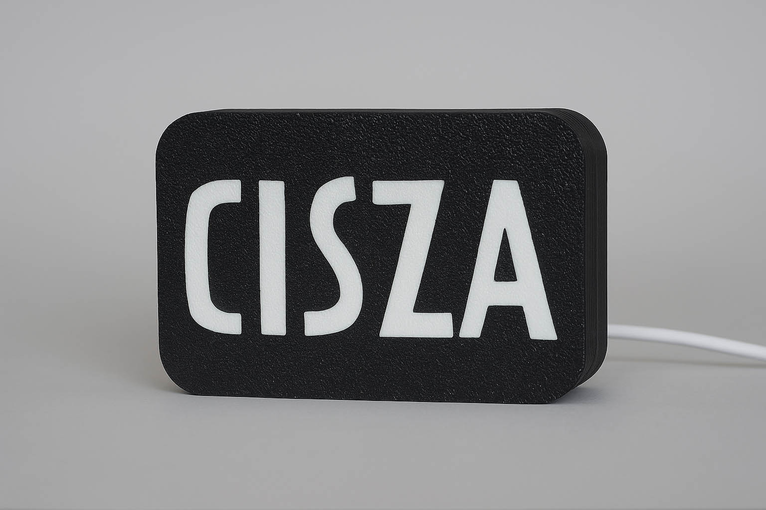 Mini-lampa z napisem CISZA