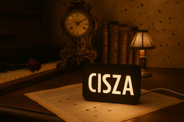 Mini-lampa z napisem CISZA