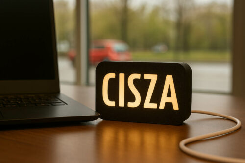 Mini-lampa z napisem CISZA