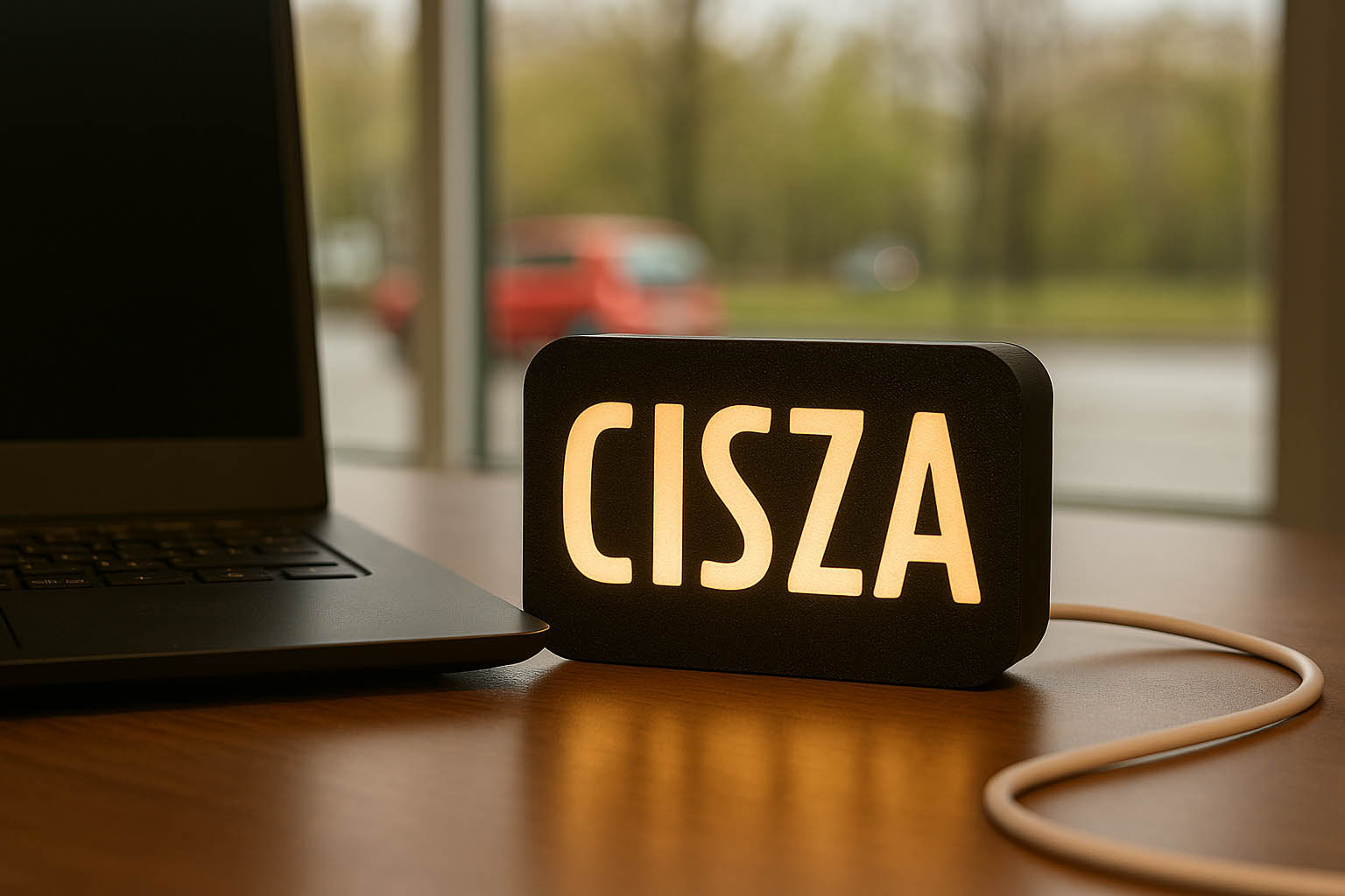 Mini-lampa z napisem CISZA