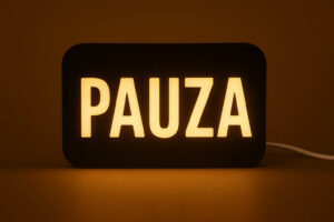 Mini-lampka z napisem PAUZA