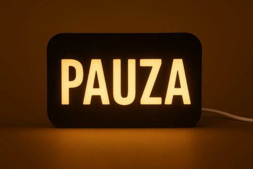 Mini-lampka z napisem PAUZA