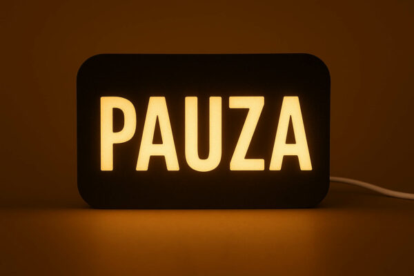 Mini-lampka z napisem PAUZA