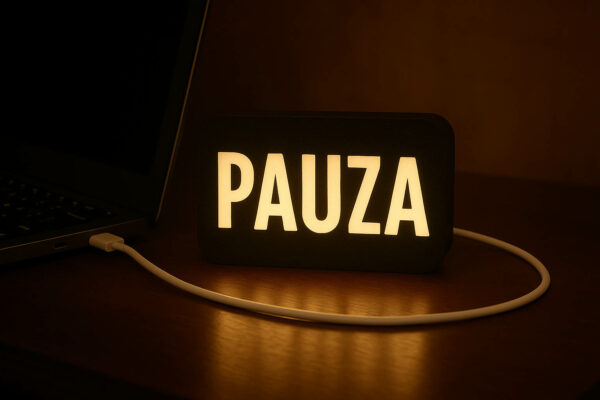Mini-lampka z napisem PAUZA