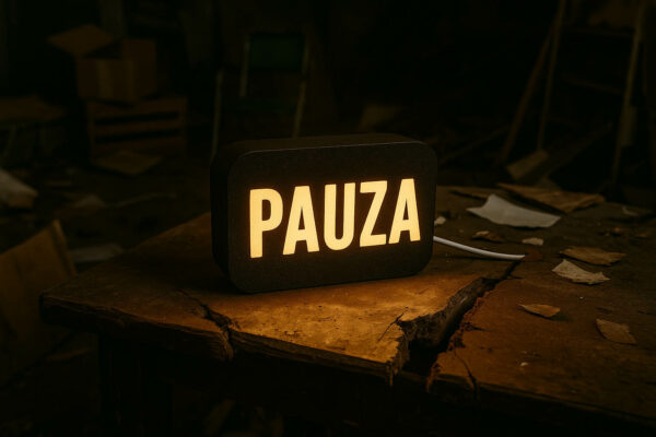 Mini-lampka z napisem PAUZA