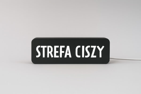 Lampa z napisem STREFA CISZY