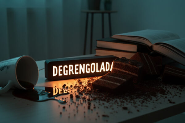 Lampa LED z napisem DEGRENGOLADA