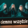 Lampa z napisem CIEMNO WSZĘDZIE